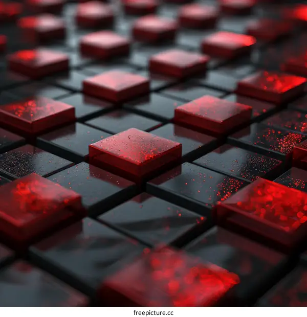 Red and black 3D cubes background