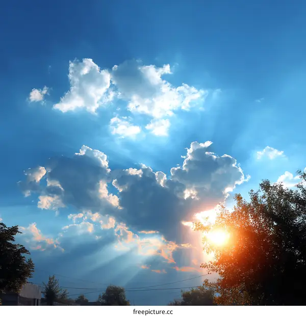 Stunning Sky with Sunlight and Clouds