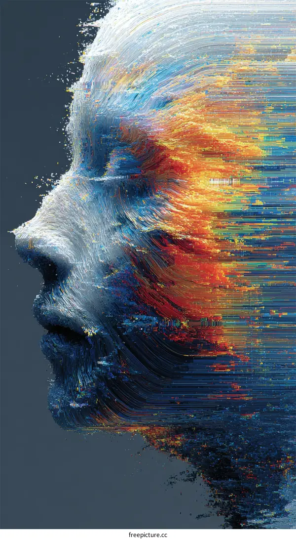 Abstract Digital Portrait of a Face