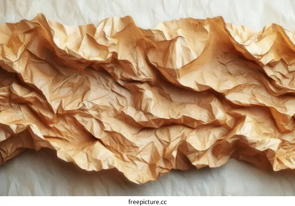 Close-up photo of brown crumpled paper texture