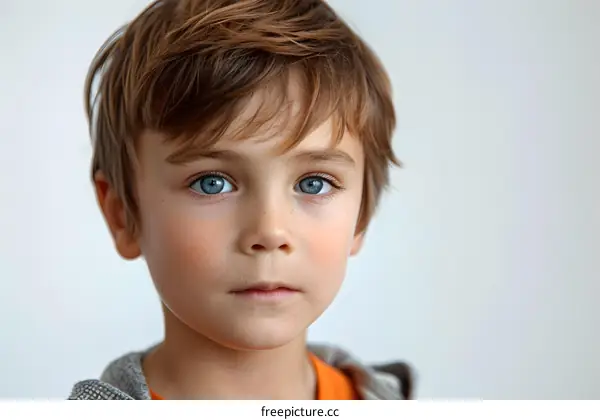 Portrait of a boy with blue eyes