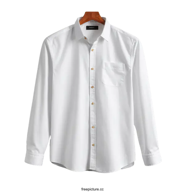 [Transparent Background PNG]White Formal Mens Button-Down Shirt