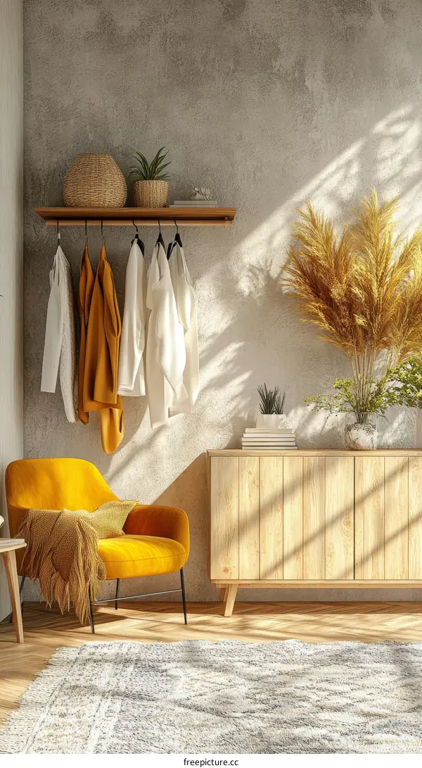 Modern Autumnal Interior Design Illustration