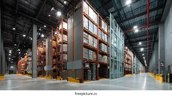Modern High-Tech Automated Warehouse Storage Facility