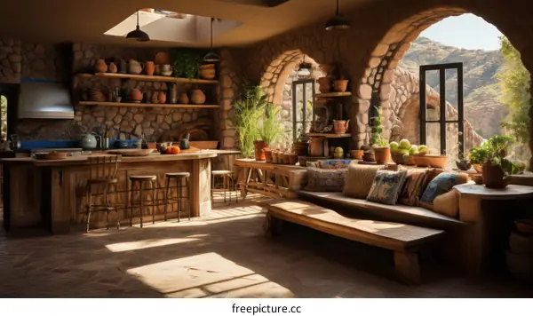 Stone and Wood Home Interior Design