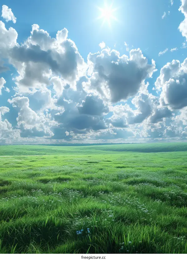Tranquil Rolling Green Countryside Landscape
