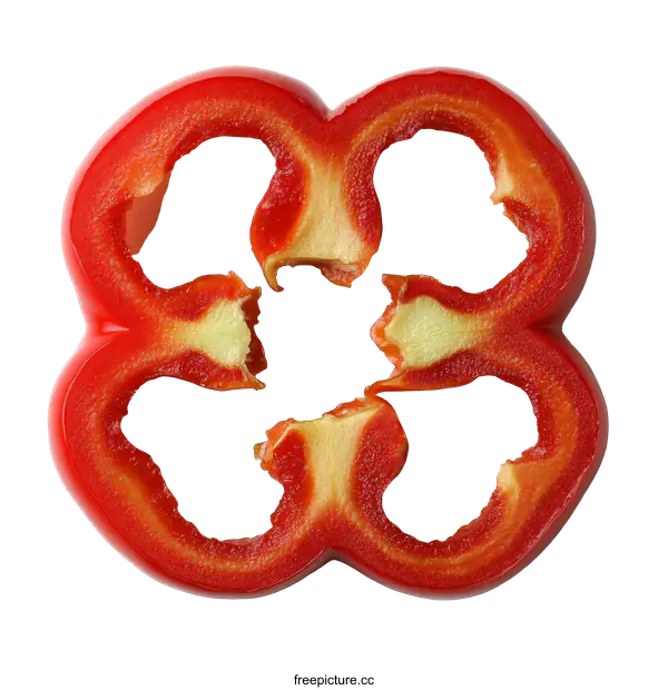 [Transparent Background PNG]Close up view of a bell pepper slice