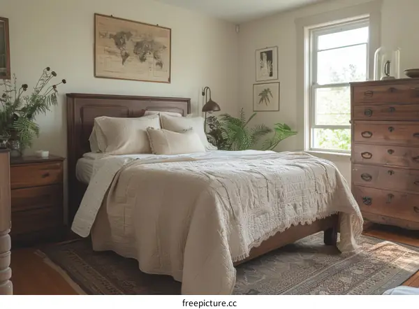 Cozy Bedroom with Simple White Furniture