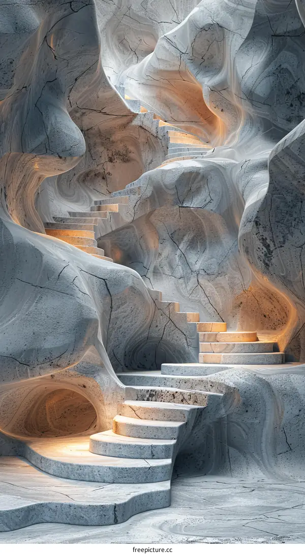 Abstract Marble Staircase Design