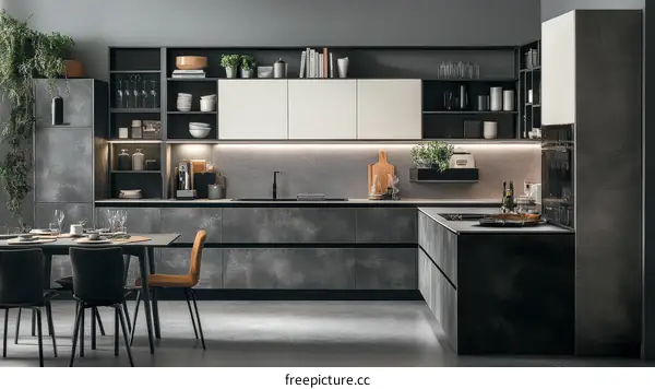 Modern Grey Kitchen Interior Design