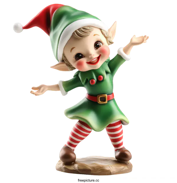 [Transparent Background PNG]Adorable Christmas Elf Figurine Decoration