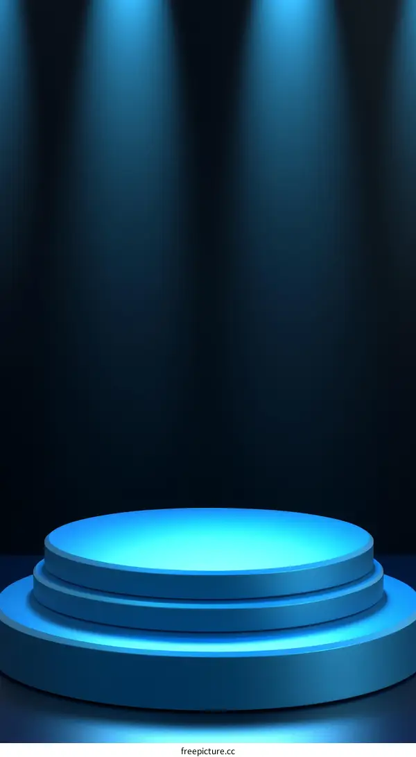 Blue Stage Podium Abstract Scene