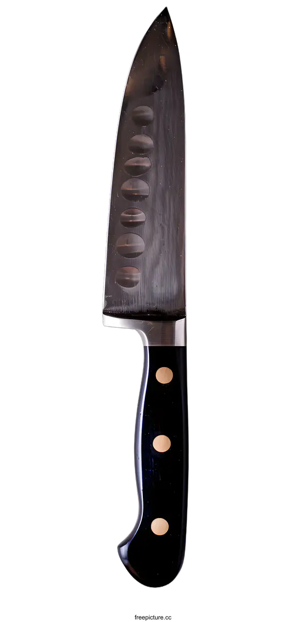 [Transparent Background PNG]Stainless Steel Kitchen Knife With Black Handle
