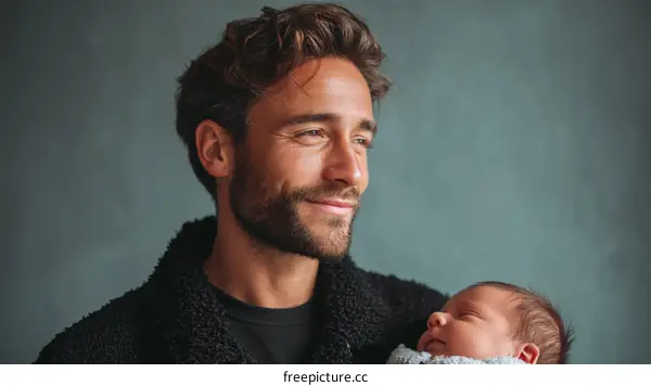 Father and Newborn Baby Portrait