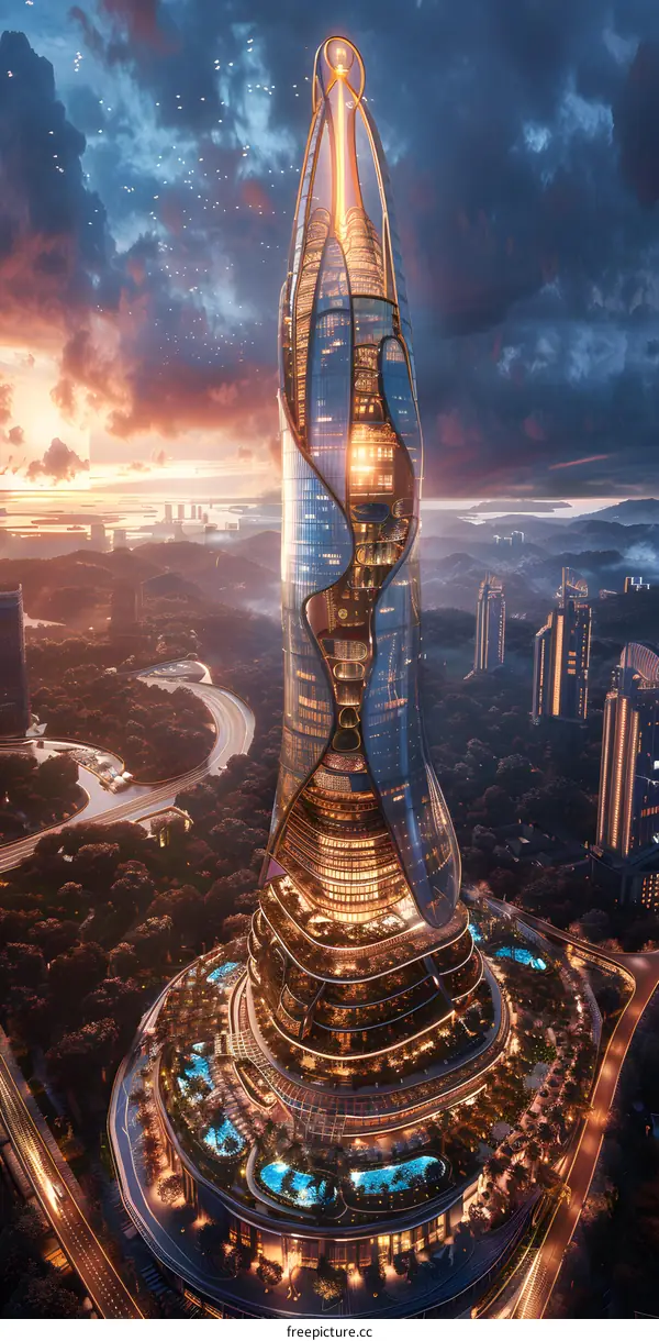 futuristic city illustration