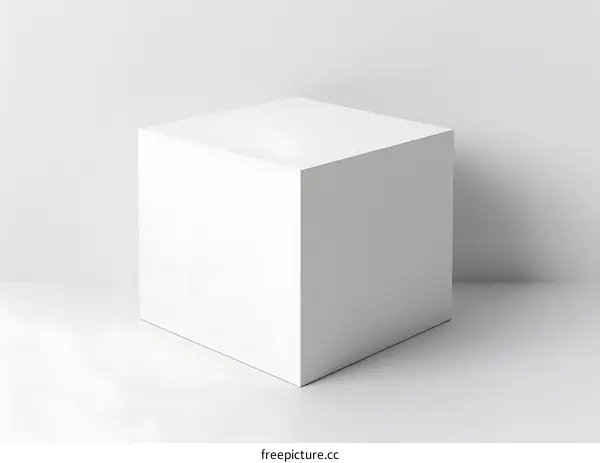 White Cube on White Background Minimalist Product Display
