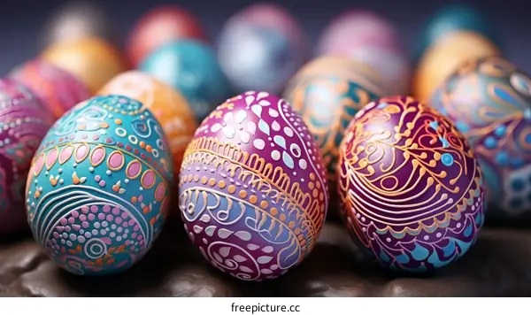 Intricate and Colorful Easter Eggs