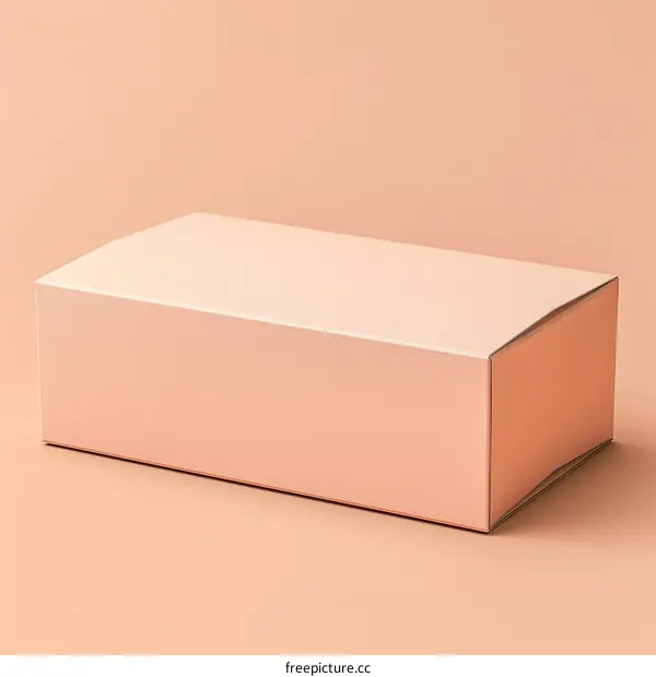 Pink cardboard box on pink background