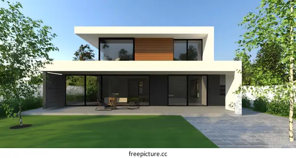 Modern Minimalist House Design with Wooden Accents