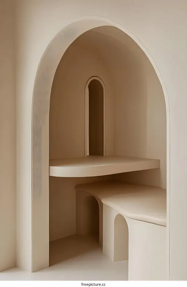 Modern Archway Interior Design with Beige Tones
