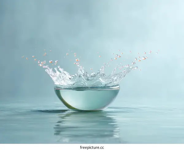 Water Splash in a Glass Bowl