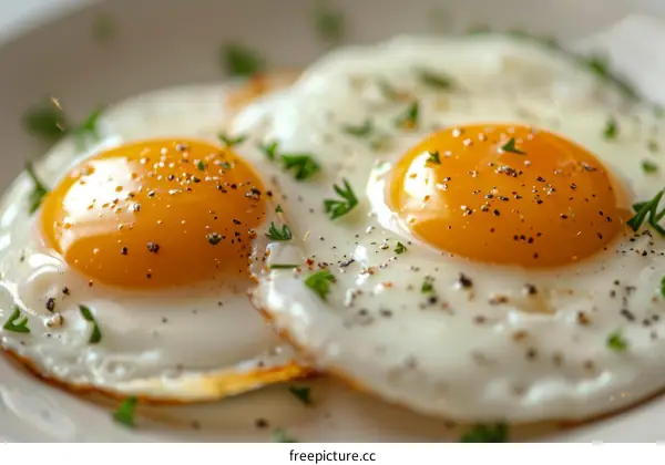 Fried Eggs with Parsley