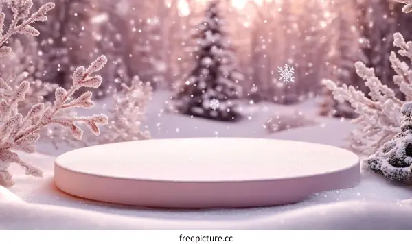 Winter Snow Scene Product Display Platform