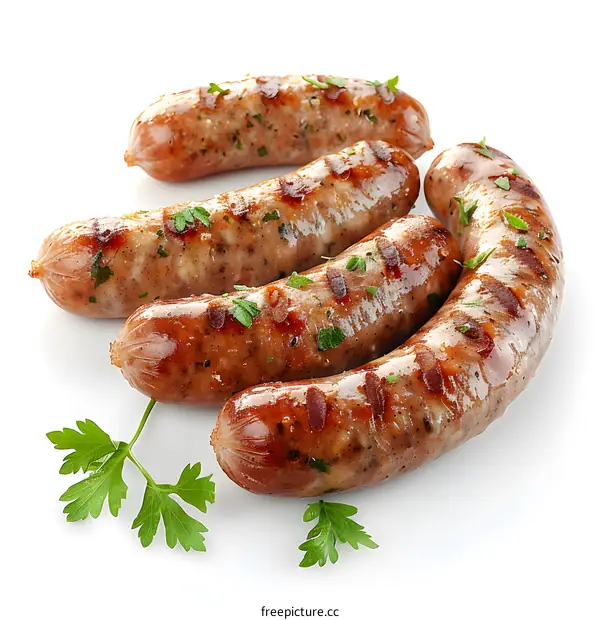 Four grilled sausages
