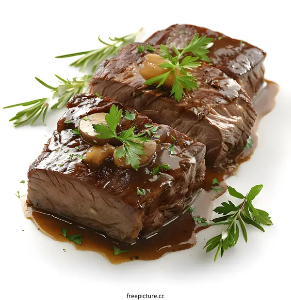 Beef steak with mushroom sauce