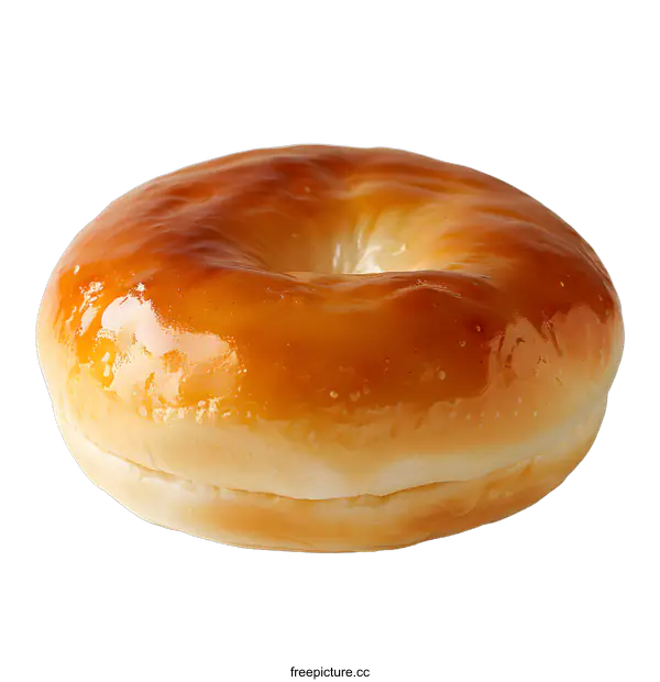 [Transparent Background PNG]Close-up image of a glazed ring donut on a white background