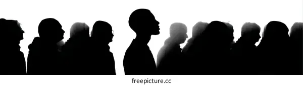 Silhouette of Diverse Crowd