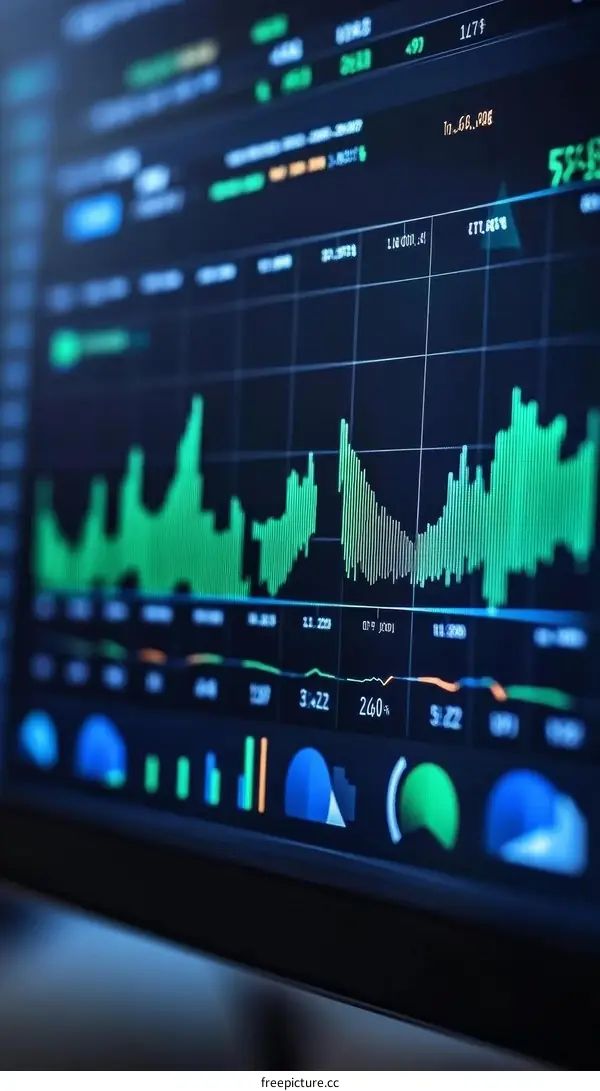 Financial Data Display on Monitor