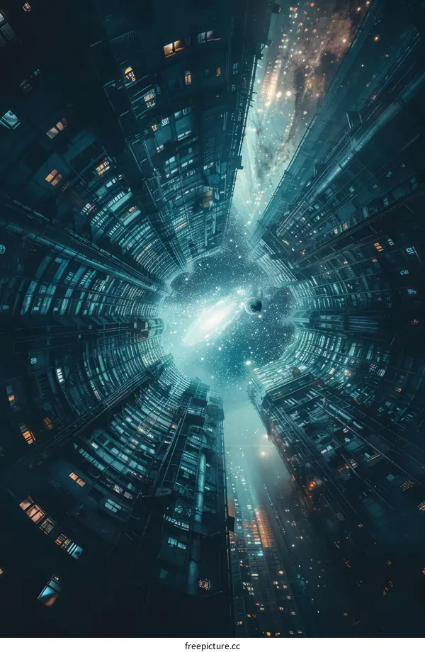 Futuristic City Under the Starry Sky