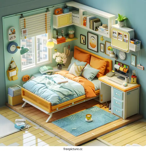 Cozy Bedroom Interior Design with Pastel Colors and Minimalist Decor