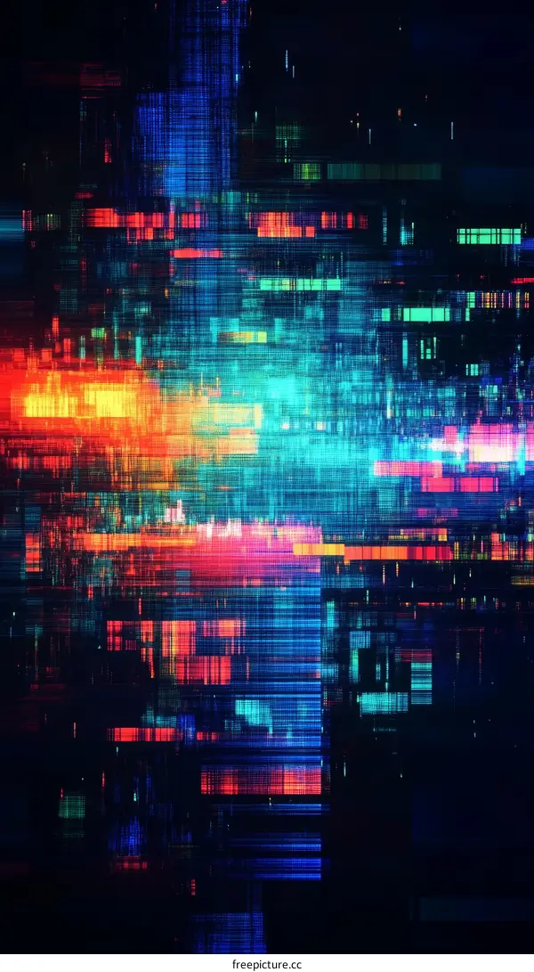 Abstract Digital Glitch Art Background