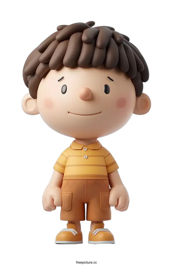 [Transparent Background PNG]Cute Cartoon Boy Character 3D Illustration