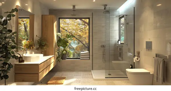 Modern Stylish Autumn-Inspired Bathroom Interior Design