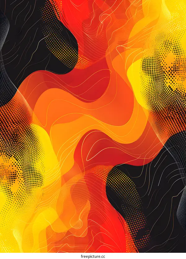Abstract Background with Orange Yellow and Black Colors