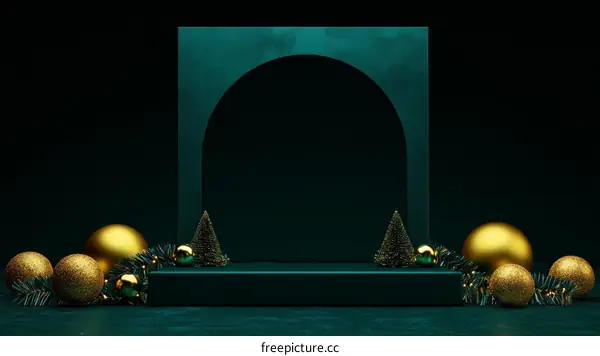 Emerald Green Christmas Display Podium