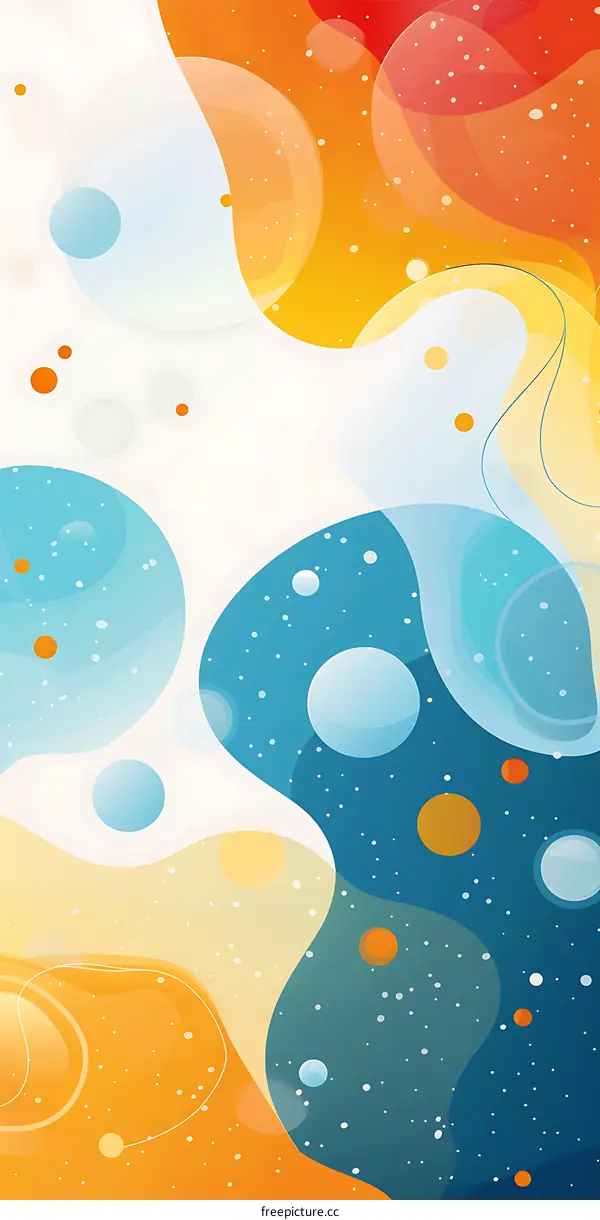 Abstract Blue and Yellow Liquid Shapes Background Design