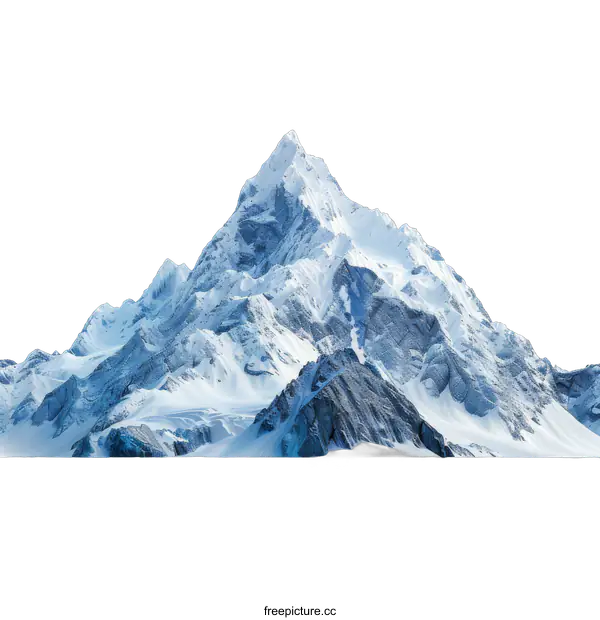 [Transparent Background PNG]Snowcapped Mountain Peak Isolated