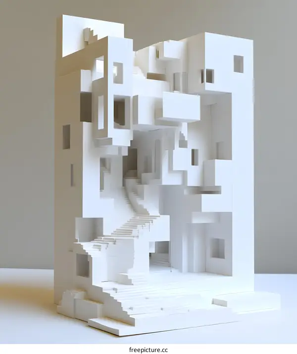 White Abstract Architecture Model Building