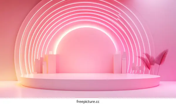 Neon Pink Stage for Product Presentation