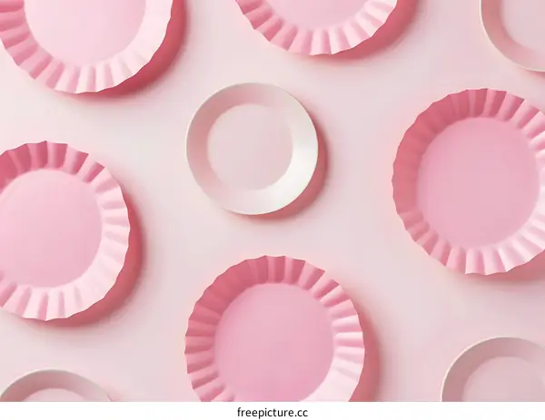 Pink Plates Minimalist Background Design