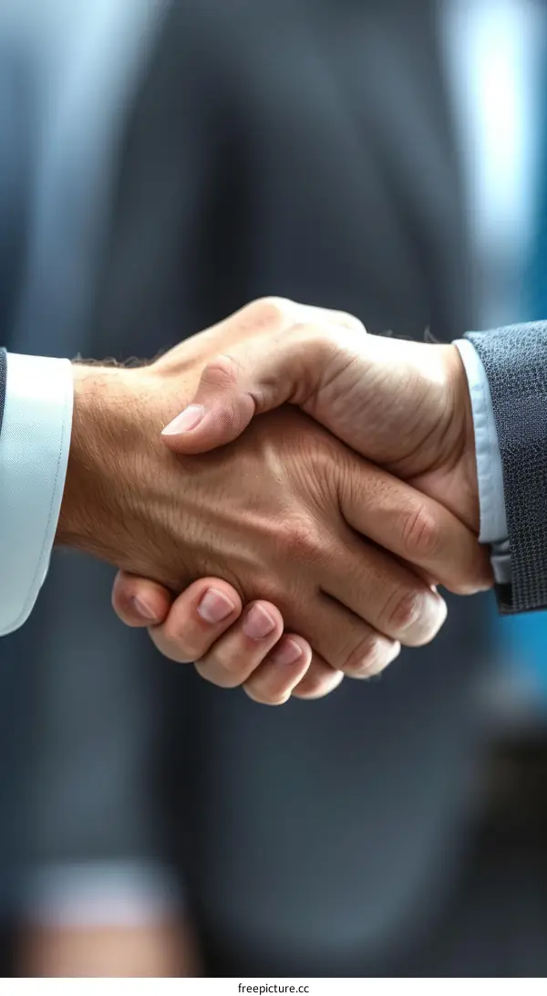 Businessmen shaking hands, close up
