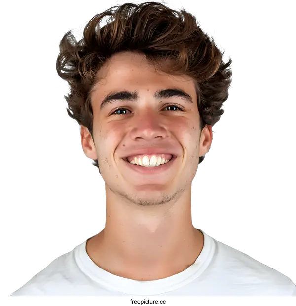 [Transparent Background PNG]Portrait of a Happy Young Man with a Big Smile