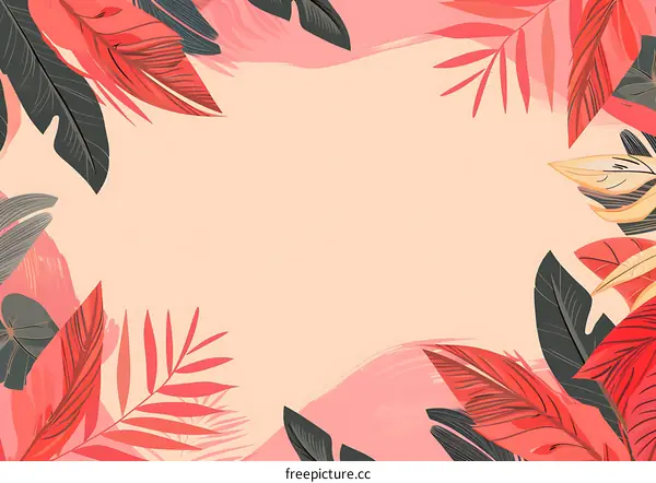 Tropical Leaves Background Illustration