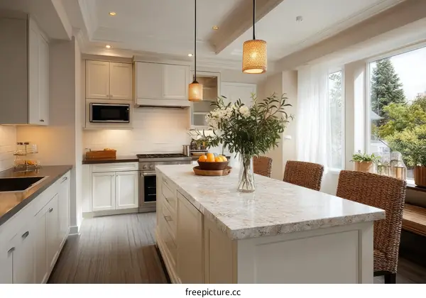 Modern Kitchen Island with Granite Countertop