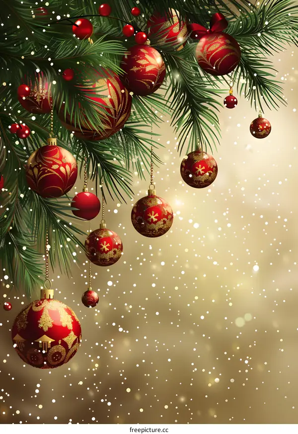 Christmas ornaments hanging on a Christmas tree