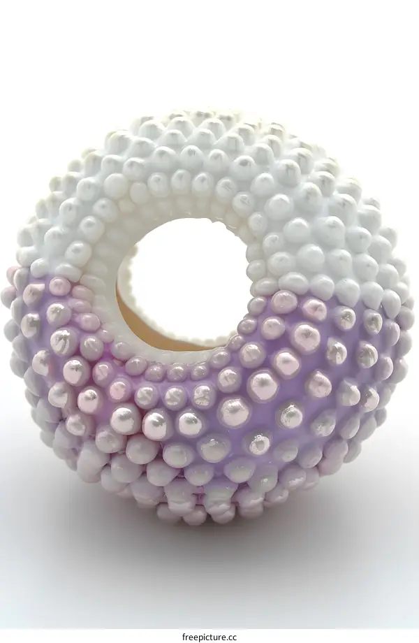 Purple and White Textured Bead
